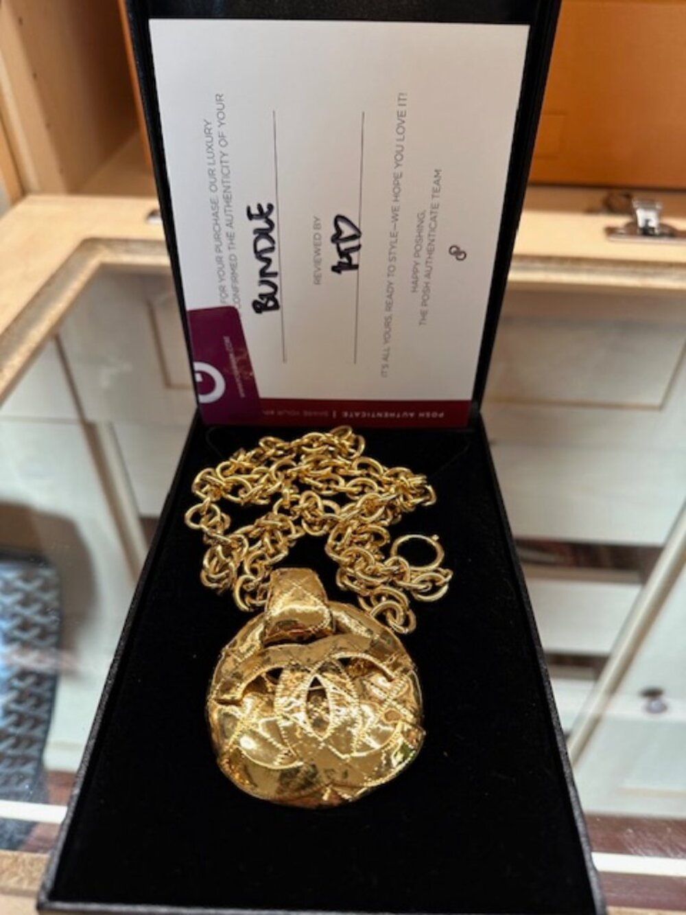 Chanel 90’s interlocking CC gold necklace